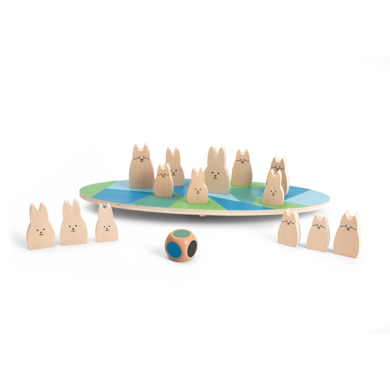 BS Toys Jeu D'quilibre Lapins en Bois - Jeu ducatif Et Amusant - Renforce Comptences Motrices, Mmmoire De Travail Et La Reconnassiance des Couleurs - Adapt  Partir De 4 Ans - 2 Joueurs