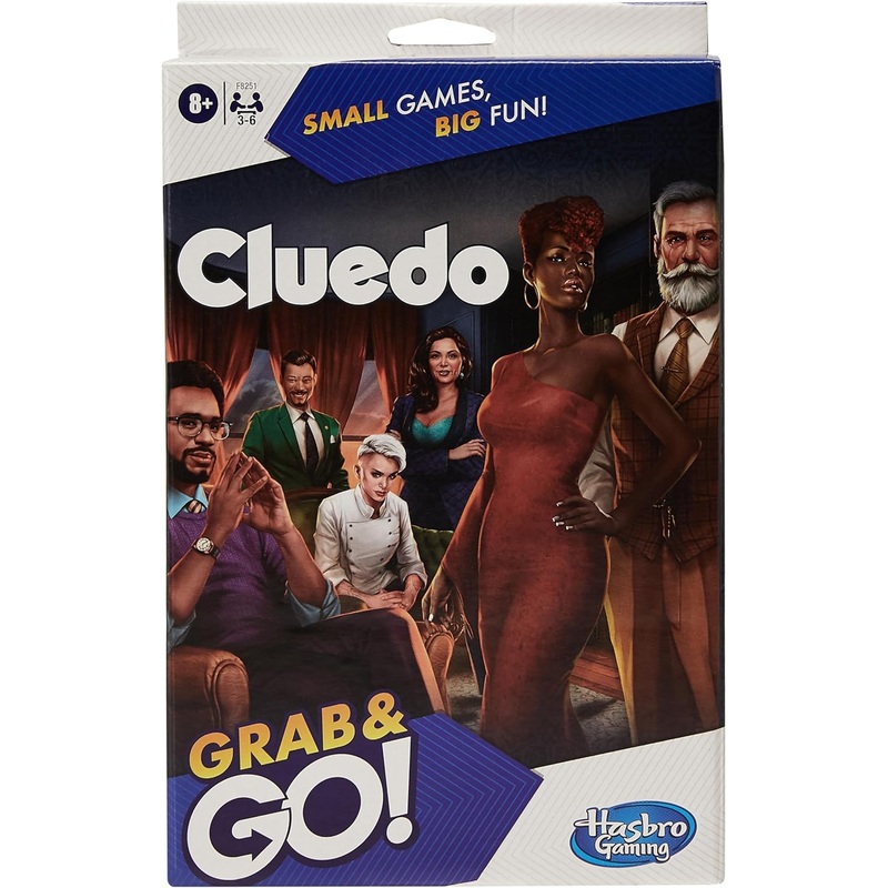 Cluedo Grab and Go Game, Portable Game for 3-6 Players, Travel Game for Kids - English Version