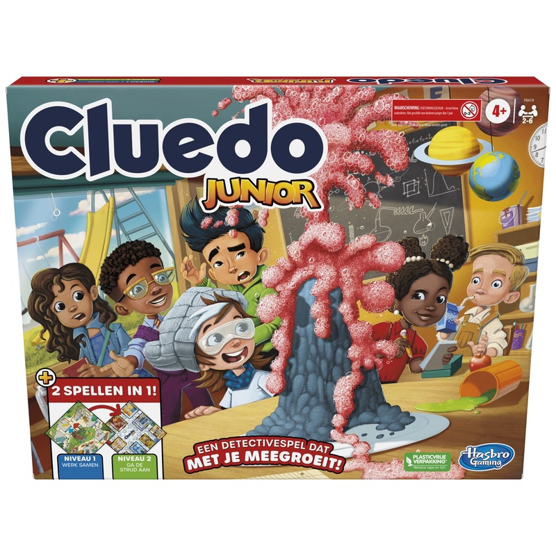 Cluedo Junior-Spiel, 2-seitiges Spielbrett, 2 Spiele in 1, Cluedo-Detektivspiel fr jngere Kinder, Brettspiele fr Kinder, Junior-Spiele (Niederlndische Version