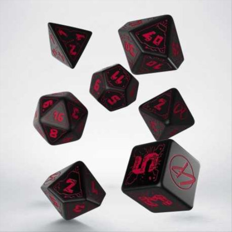 Q WORKSHOP Cyberpunk Red Essential Dice Set (Red RPG