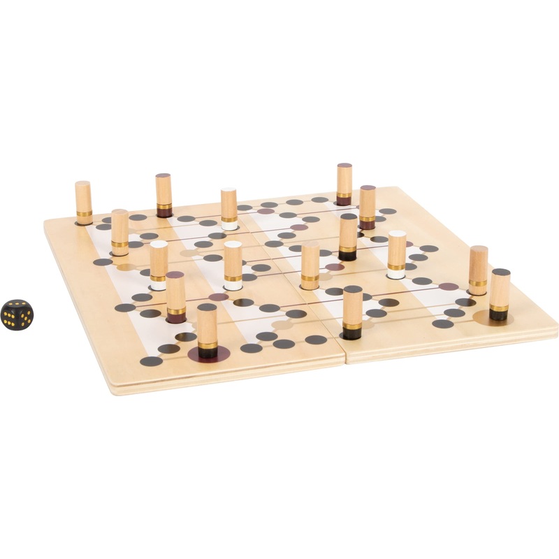 small foot 12218 Ludo and Ladders "Gold Edition", modern board game, in trendy colours, for 2-4 players, ages 4+ years