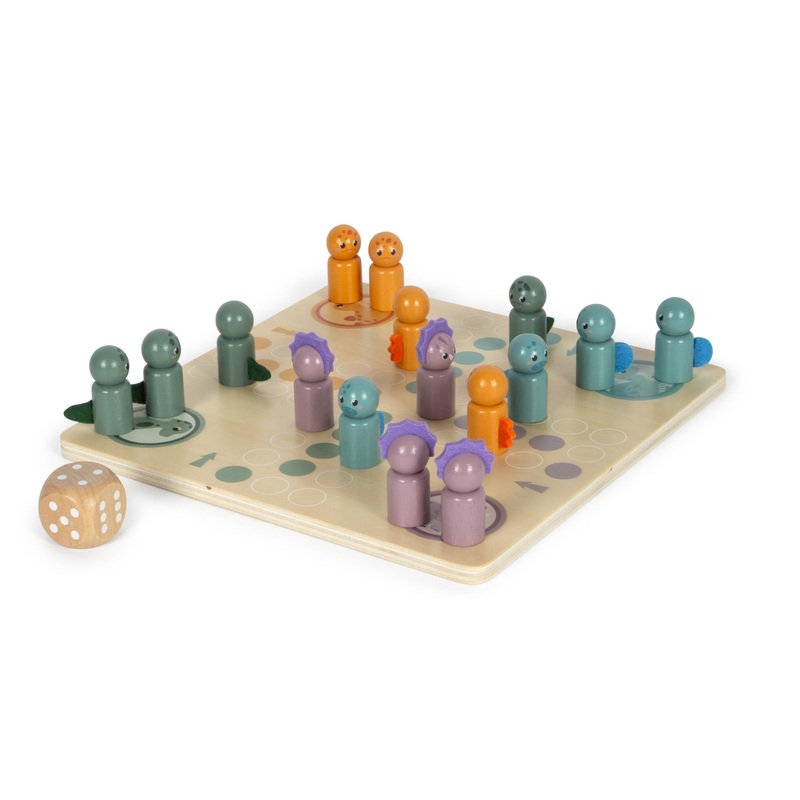 small foot Ludo Dino, Gesellschaftsspiel aus FSC 100%-zertifiziertem Holz, Brettspiel fr Kinder ab 4 Jahren, 12619