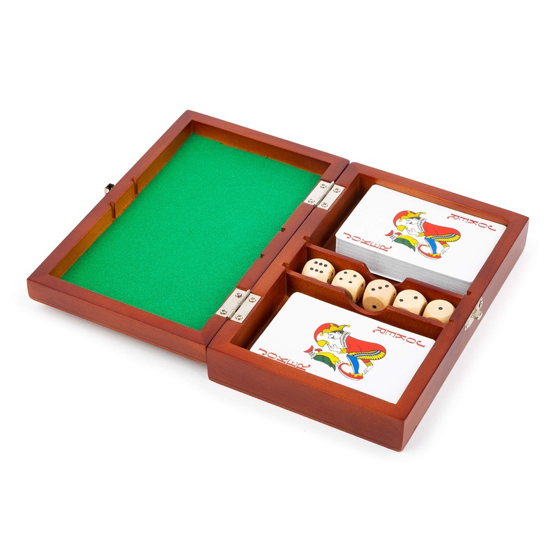 Small Foot Small Foot-11363, 2 Juegos de Cartas y 5 Dados, con Caja de Almacenamiento. MAU Juguetes, Multicolor (11363