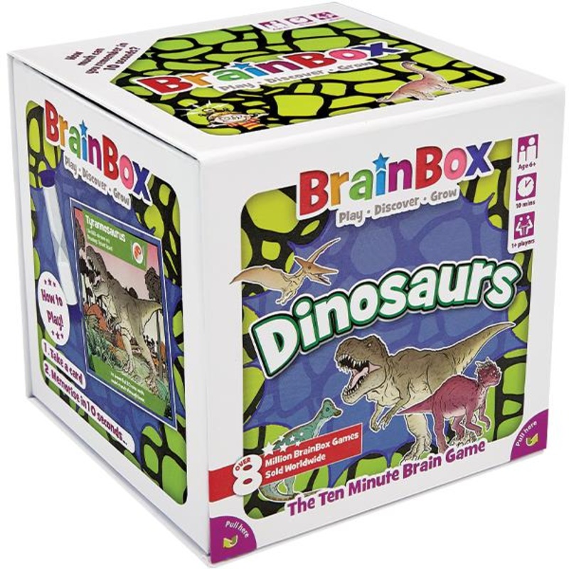 BrainBox Dinosaurs | Fun & Educational Card Game | Ages 6+ | 1+ Players | 10 Minutes Play Time