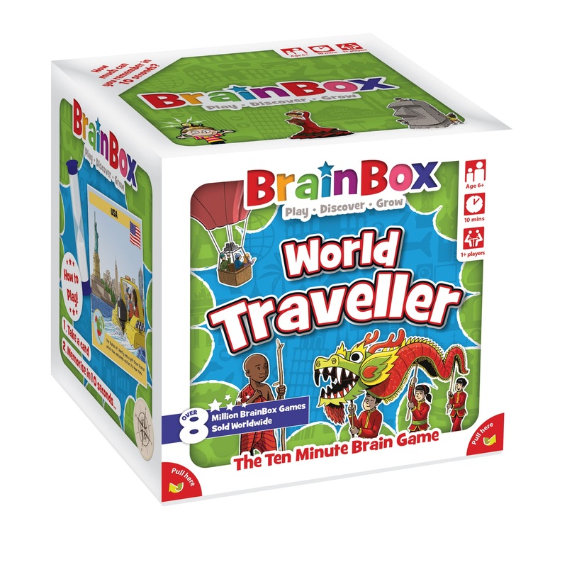 Brainbox World Traveller (Refresh 2022) Card Game Ages 6+ 1+ Players 10 Minutes Playing Time, GREG124437