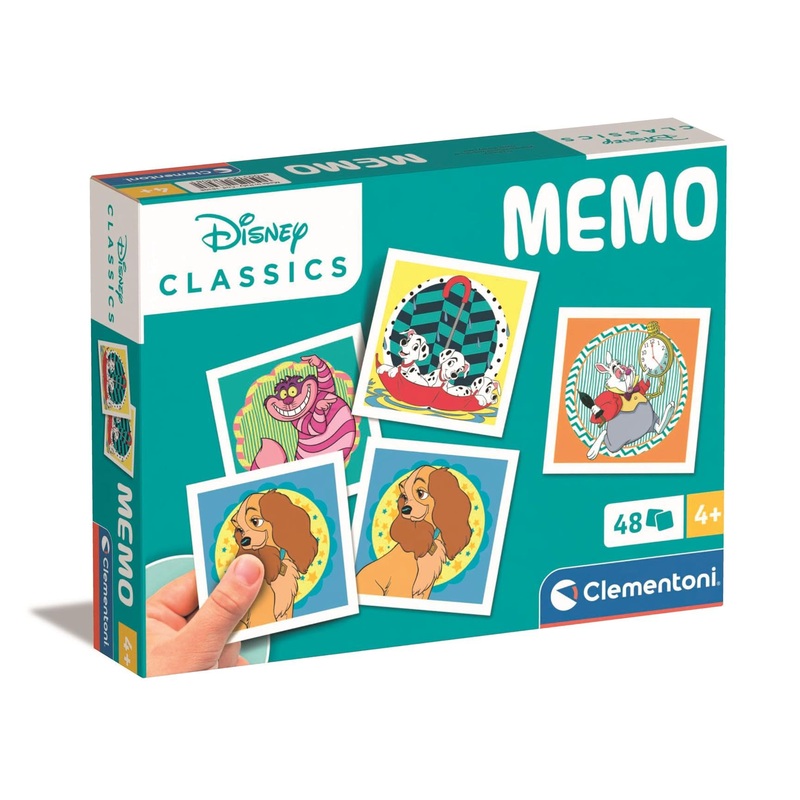 Clementoni Educational Game Memo Pocket Disney Classics 48 Tiles - Game For Children 4-6 Years, Flash Card Games, Learning Logical Thinking, 2 Players, Gift For Girl, Cartoon, Made In Italy, 18308