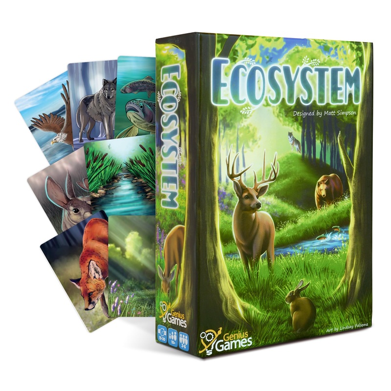 Genius Games - 74568 Ecosystem Ecology Board Game - Educational Wildlife Nature Biology Animal Food Chain Habitat - Stem - Science