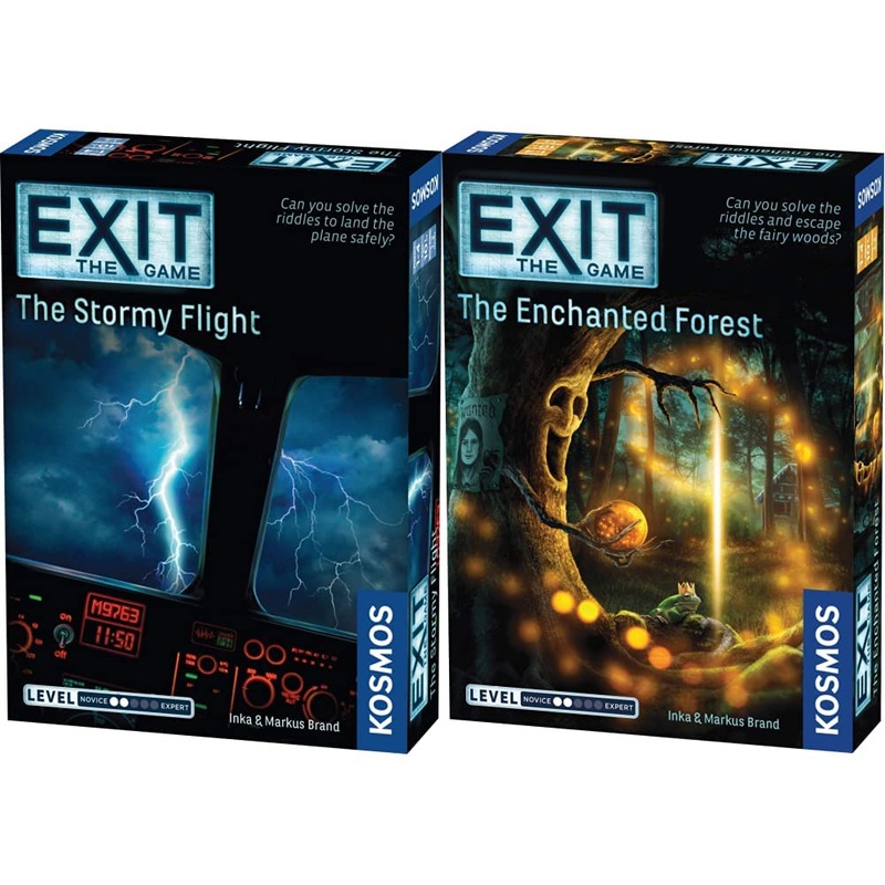 Thames & Kosmos | 692874 | EXiT: The Stormy Flight | Level: 2 out of 5 | Unique Escape Room Game | 1-4 Players | Ages 10+ & | 692875 | EXiT: The Enchanted Forest | Level: 2
