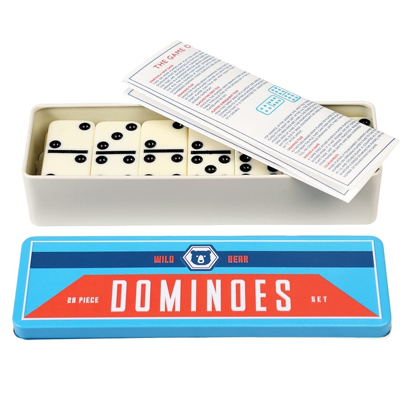 Wild Bear Dominoes in a Metal Tin