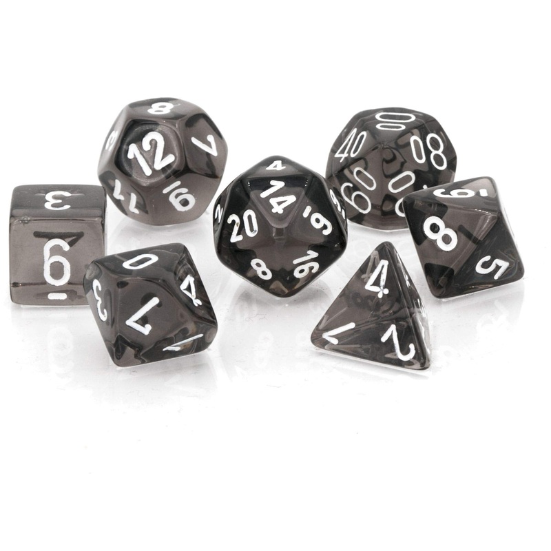 Chessex Translucent: 7pc Smoke/White