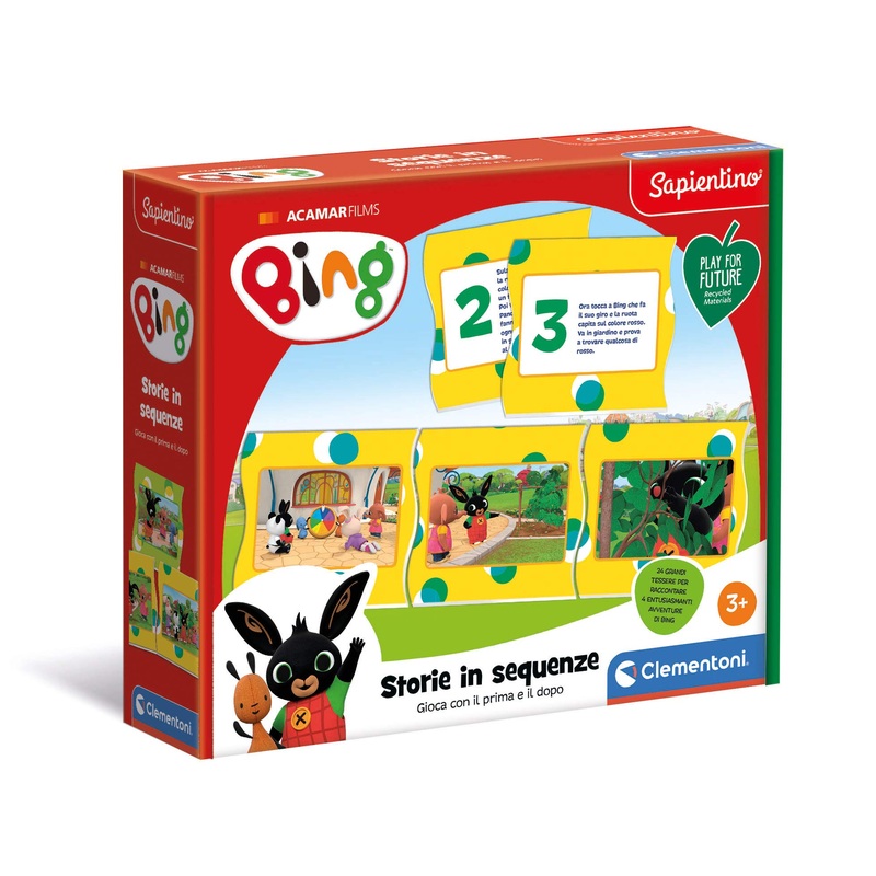 Clementoni 16286 Bing Spiel der Sequenzen  Play for Future  Made in Italy  Lernspiel fr Kinder 3 Jahre +, Mehrfarbig, Medium
