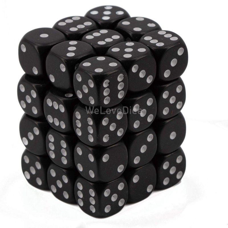 Dice Block with 36 d6 Opaque Dice Black w/white