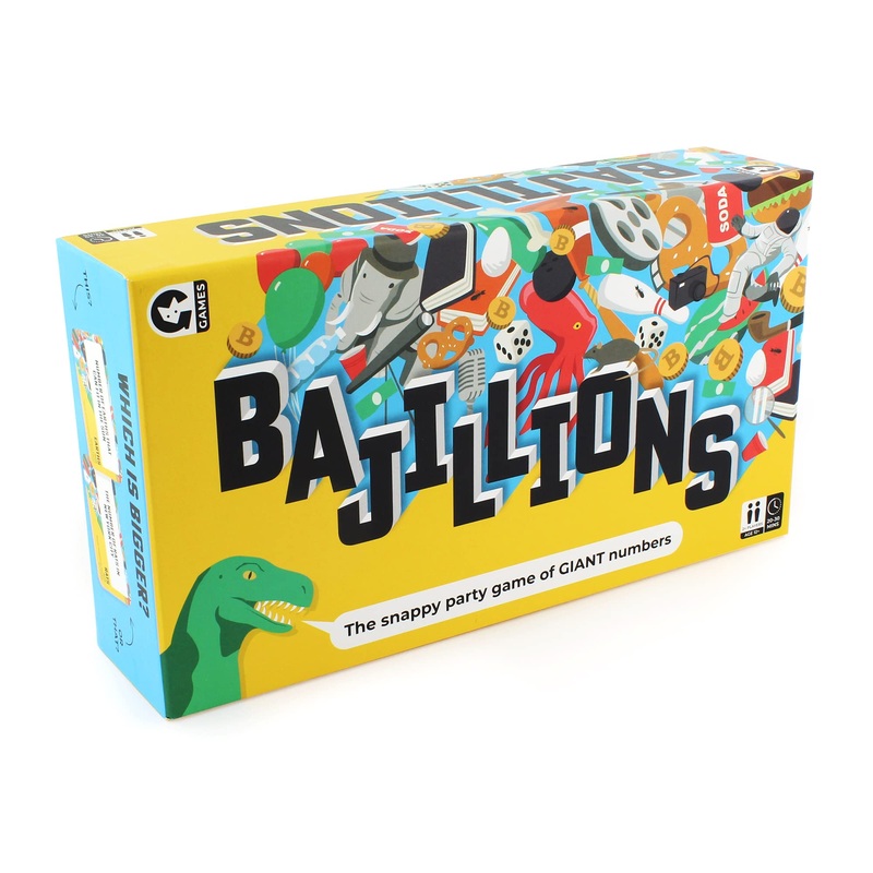Ginger Fox Bajillions Number Guessing Board Game | Answer Fun Trivia Quiz Questions By Voting Which Is Higher Or Lower | Easy Fun For Family Games Nights and Parties | Great For 2+ Players, Aged 12+