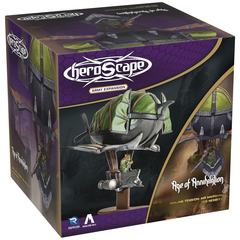 Renegade Games: Heroscape: Air Marshal Zed Nesbitt - Army Expansion, 1 Assembled Unpainted Figure & 1 Army Card, Miniatures Game Accessory, Add-On