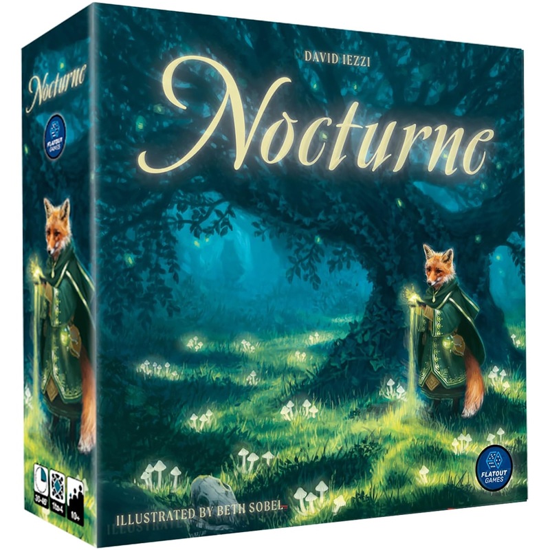 AEG & FlatOut Games | Nocturne - A Set Collection & Bidding Board Game | Play as Fox Mystics to Find Magical Items & Cast Spells | Ages 10+ | 1-4 Players