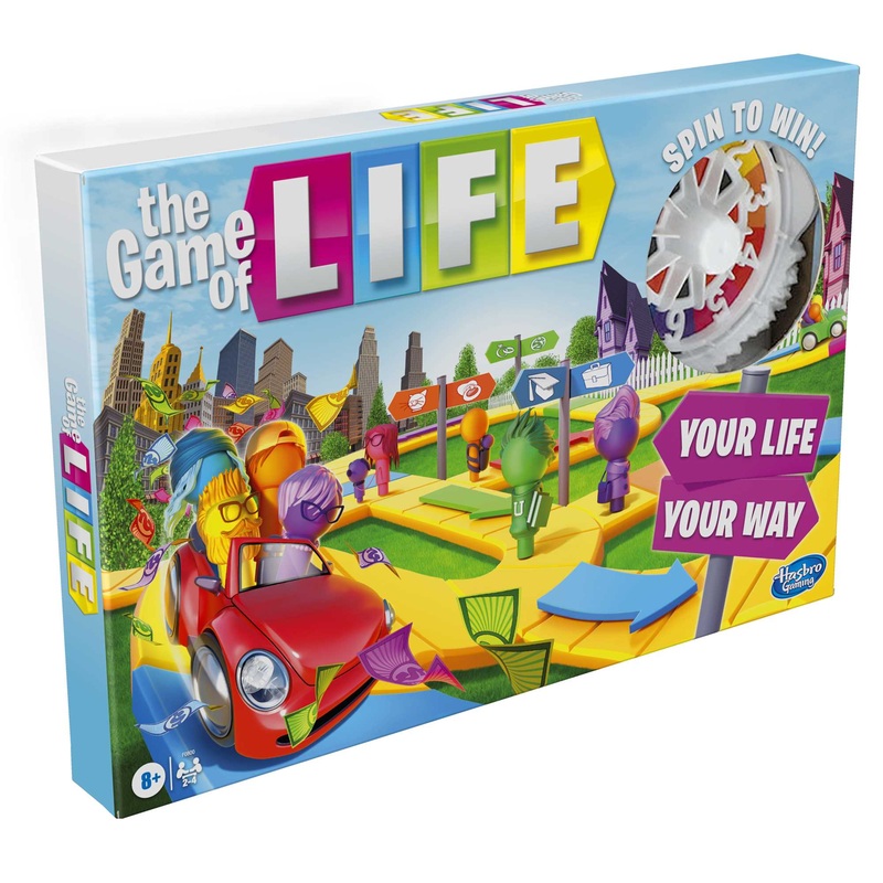Hasbro Gaming The Game of Life Game, Family Board Game for 2 to 4 Players, for Kids Ages 8 and Up, includes Colourful Pegs