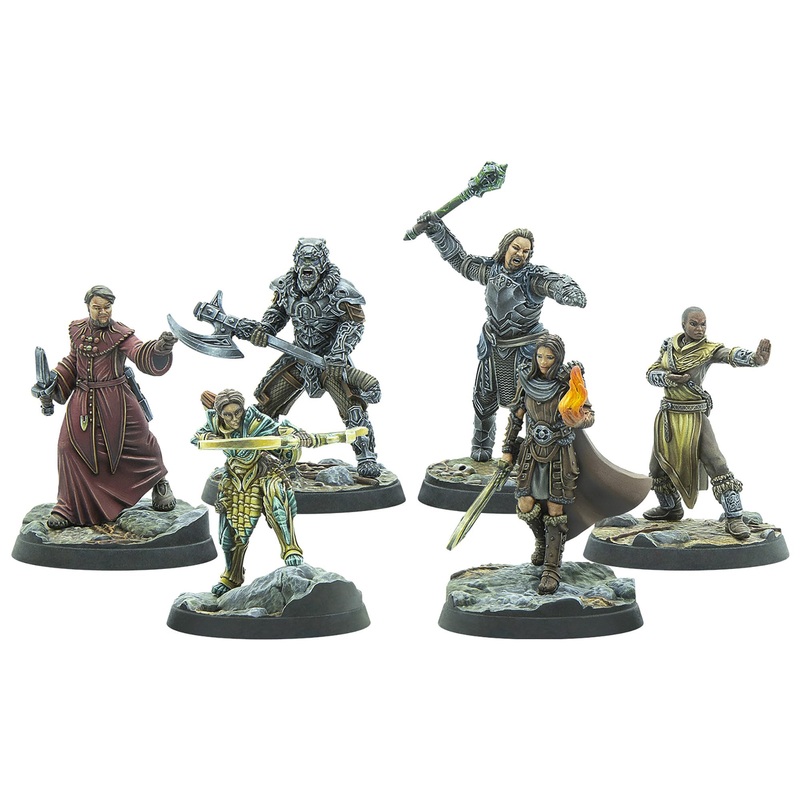 Modiphius Entertainment: The Elder Scrolls: Call to Arms: Dragonborn Heroes - 6 Figures, 32mm Unpainted Resin Miniatures, Officially Licensed