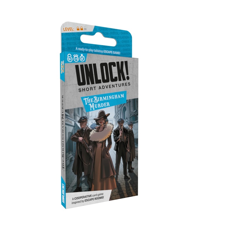 Space Cowboys Unlock! Short Adventures 9: The Birmingham Murder - Immersive Escape Room Card Game for Kids and Adults, Ages 10+, 1-6 Players, 45 Minute Playtime, Made