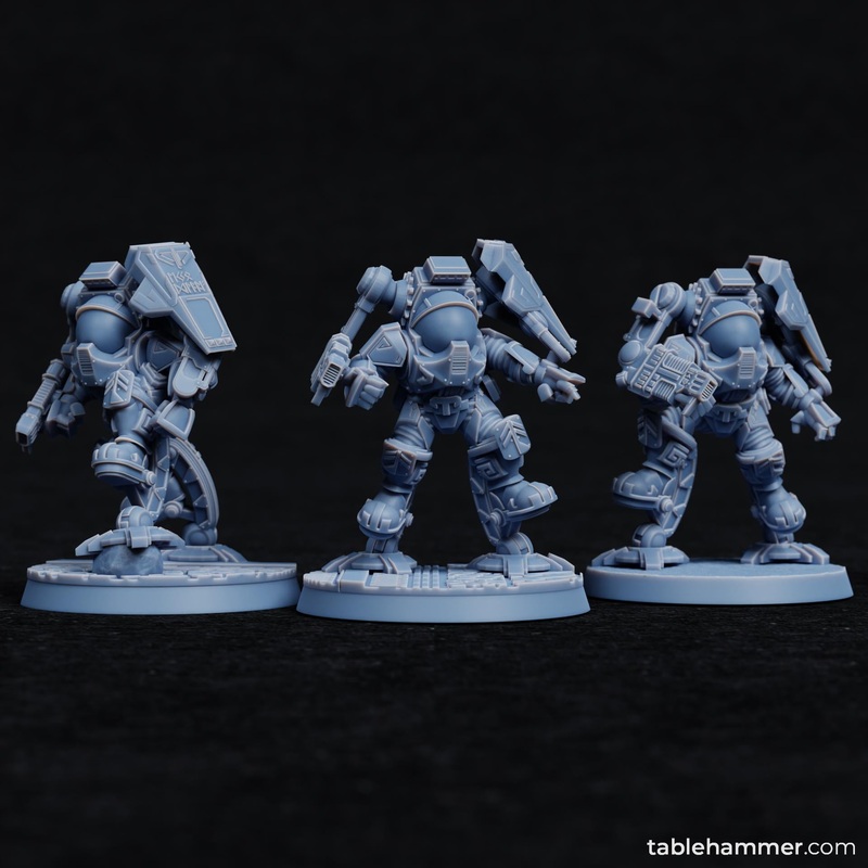 "Exo Dwarves" with plasma gauntlets (Federation of Tyr, Dwarf)