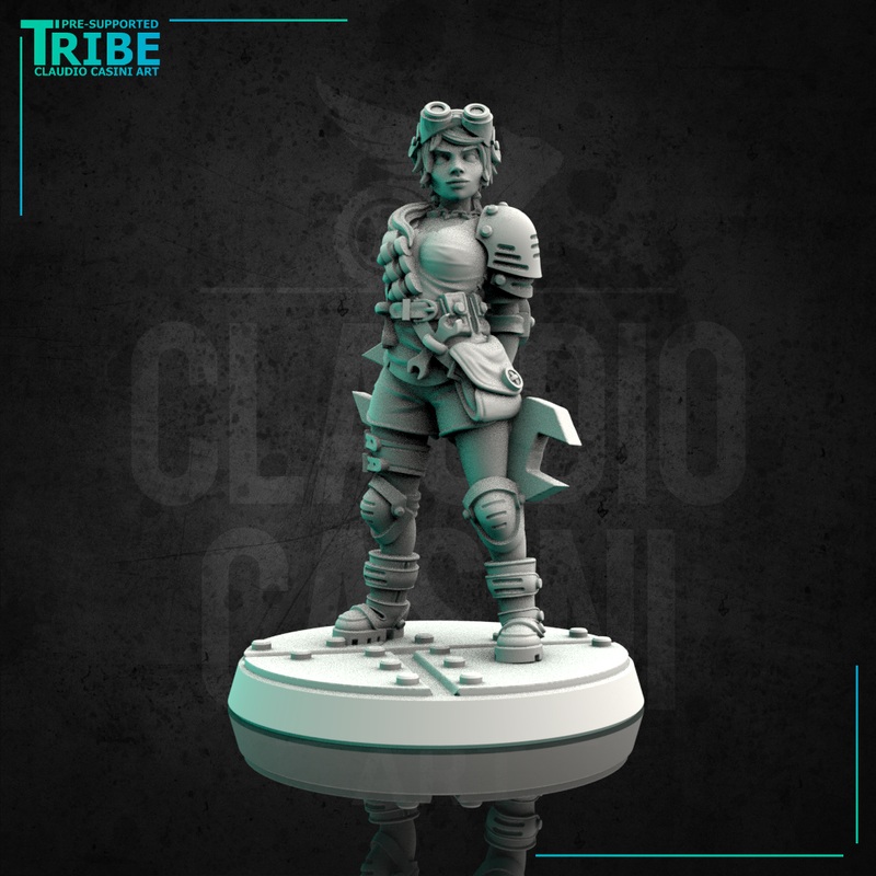 (0112) Female  post apocalyptic sci-fi technics mechanic