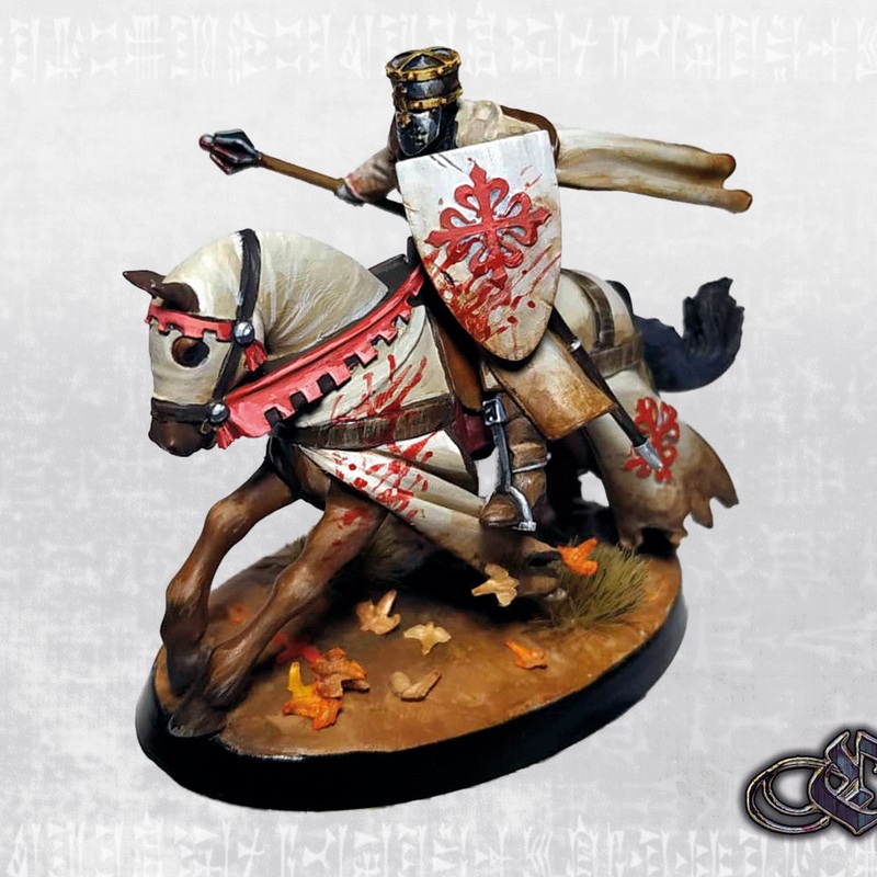 "Flan", Veteran Knight and Leader of Calatrava, on horse