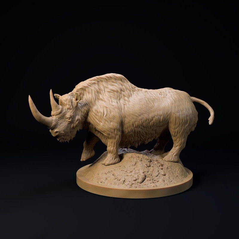 Wooly rhinoceros 32mms cale - prehistoric animal companion