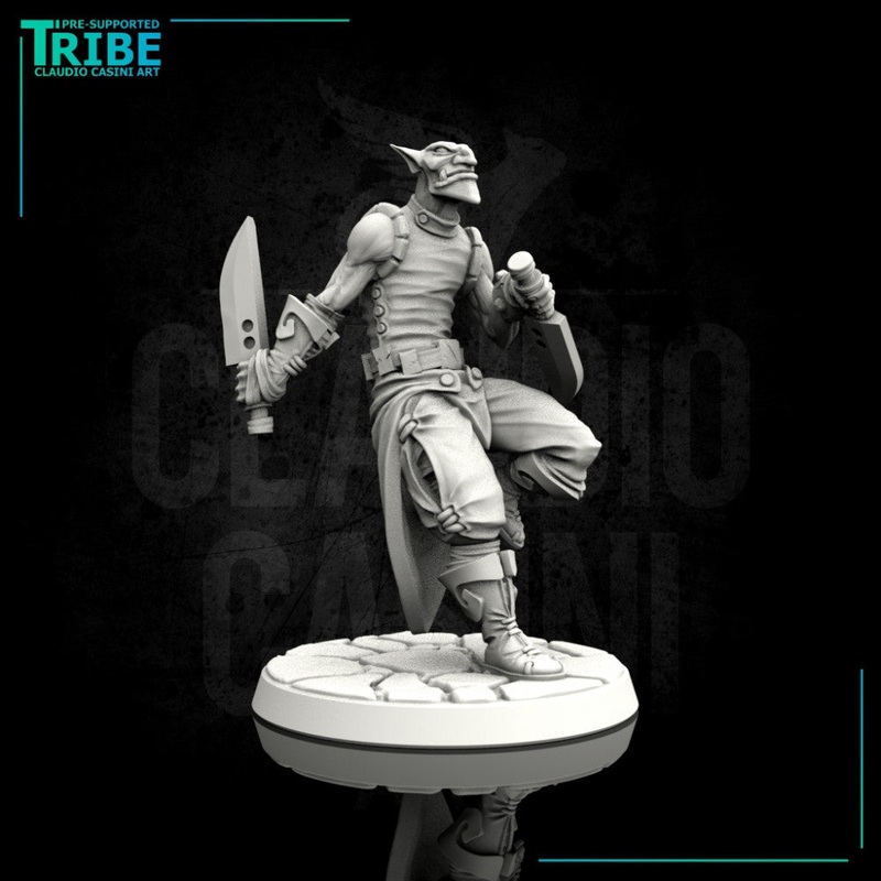 (0020) Male human tiefling elf hobgoblin thief rogue with knives