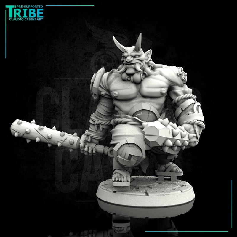 (0029) Male orc oni with clubs