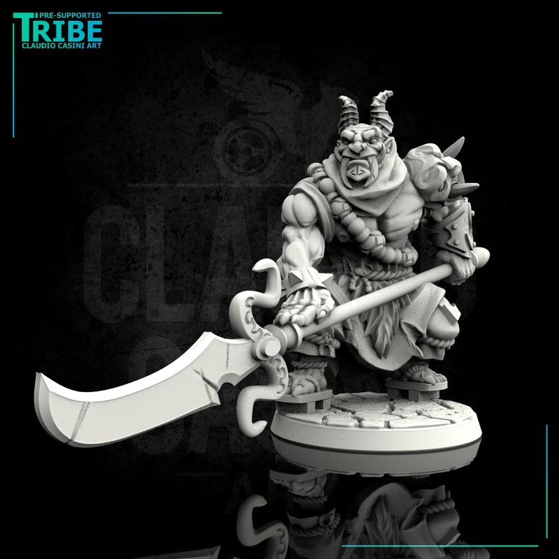 (0033) Male orc oni with halberd