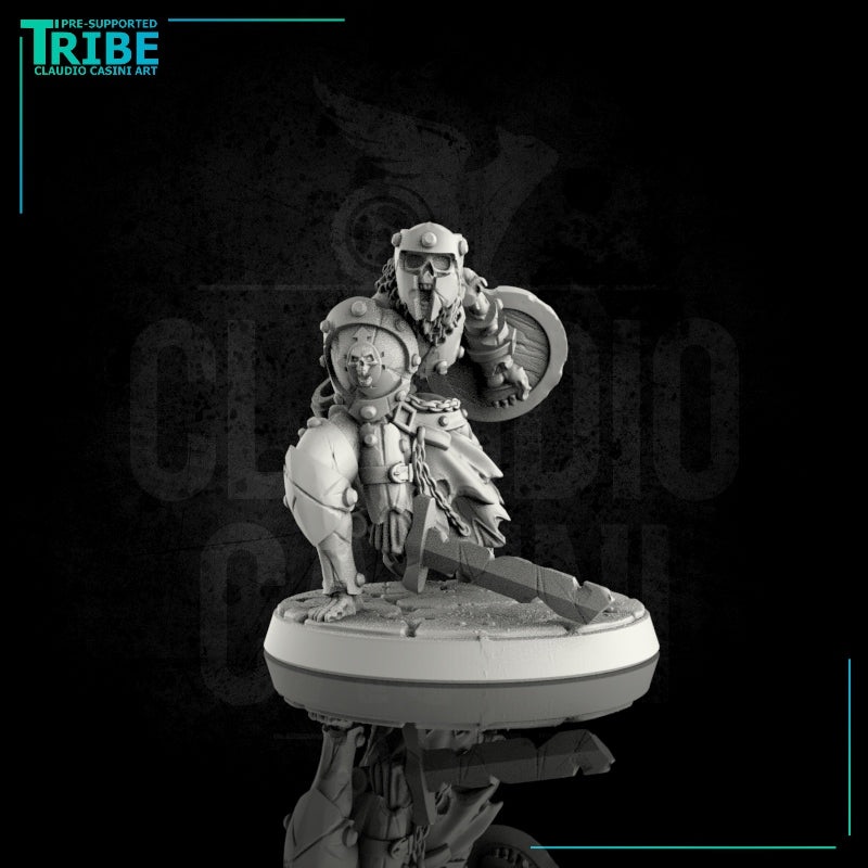 (0035) Skeleton zombie warrior with sword and shield