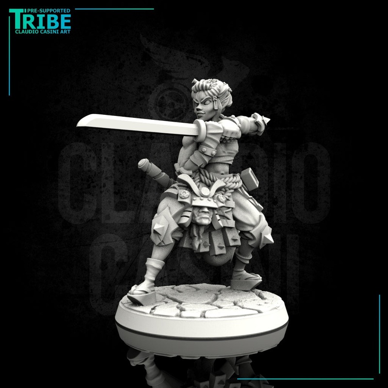 (0038) Female elf human tiefling oni kitsune samurai