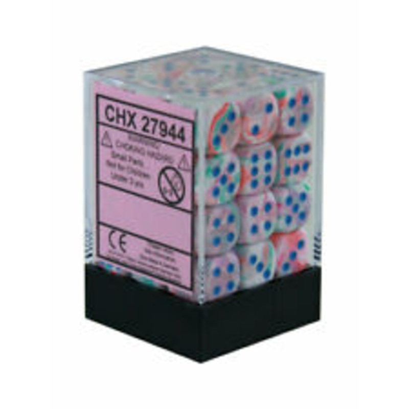 Dice Menagerie 10: 12mm D6 Festive Pop Art/Blue (36)