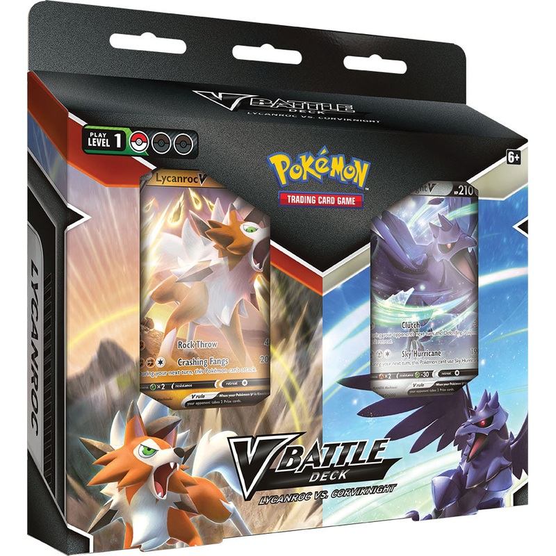 Pokemon TCG: V Battle Deck - Lycanroc VS Corviknight Double Deck Bundle