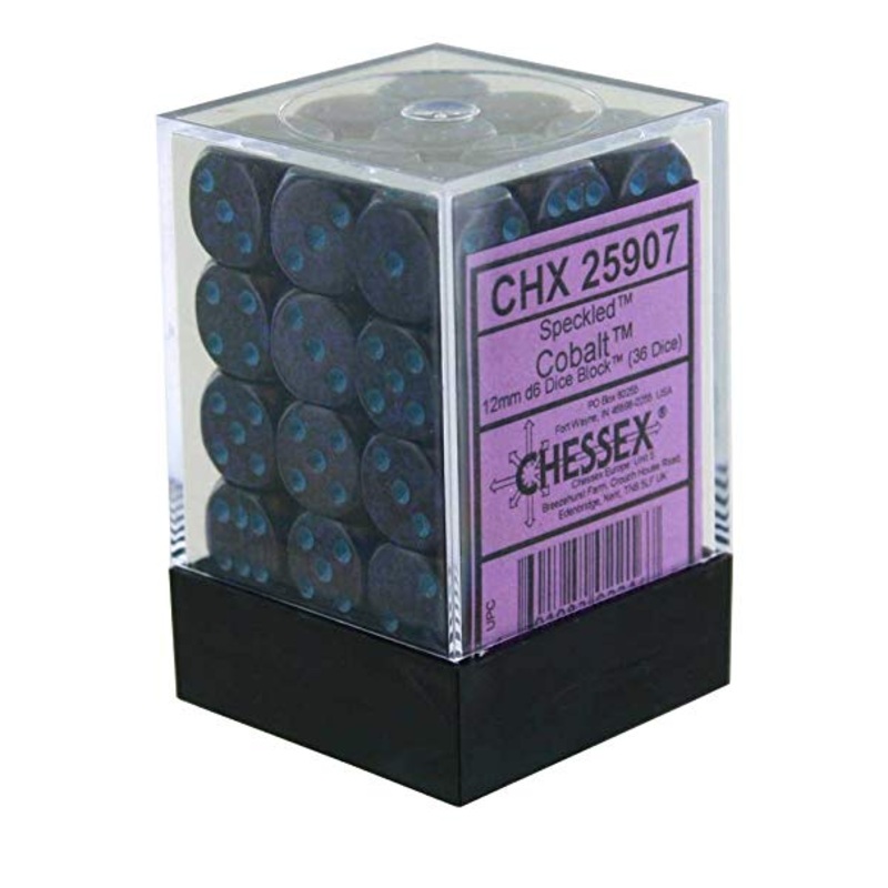 Cobalt 12mm D6 Dice Block (36)