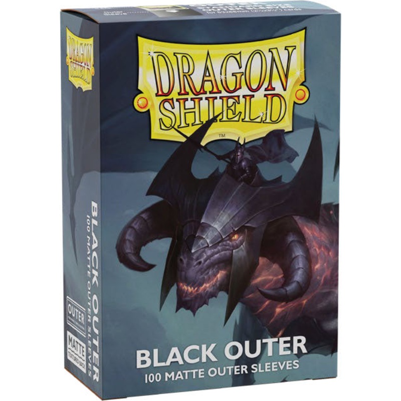 Dragon Shields: (100) Outer Sleeves - Matte Black (DISPLAY 15)