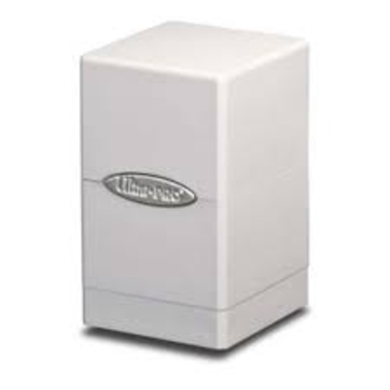 Satin Tower Deck Box: White