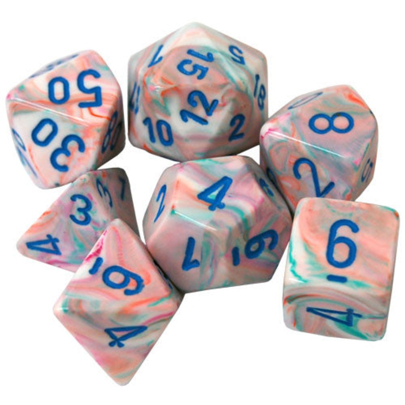 Dice Menagerie 10: Poly Festive Pop Art/Blue (7)