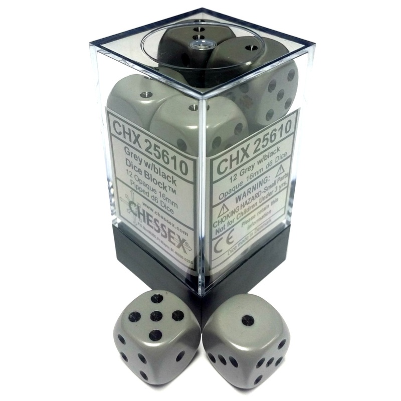 Opaque: 16mm D6 Grey/Black (12)
