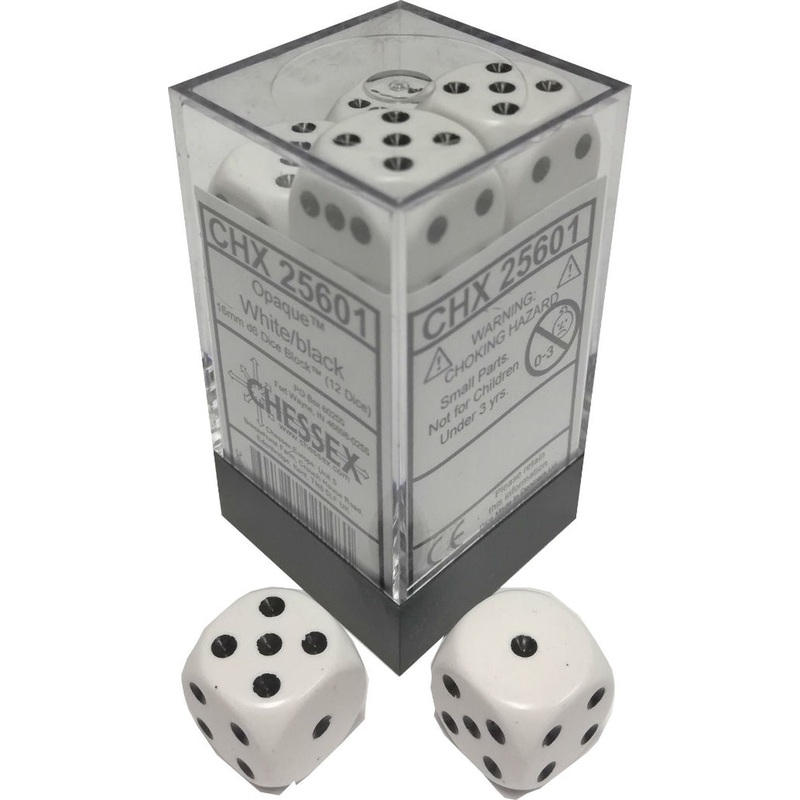 Opaque: 16mm D6 White/Black (12)