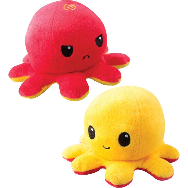 Reversible Octopus Plushie: Red and Yellow