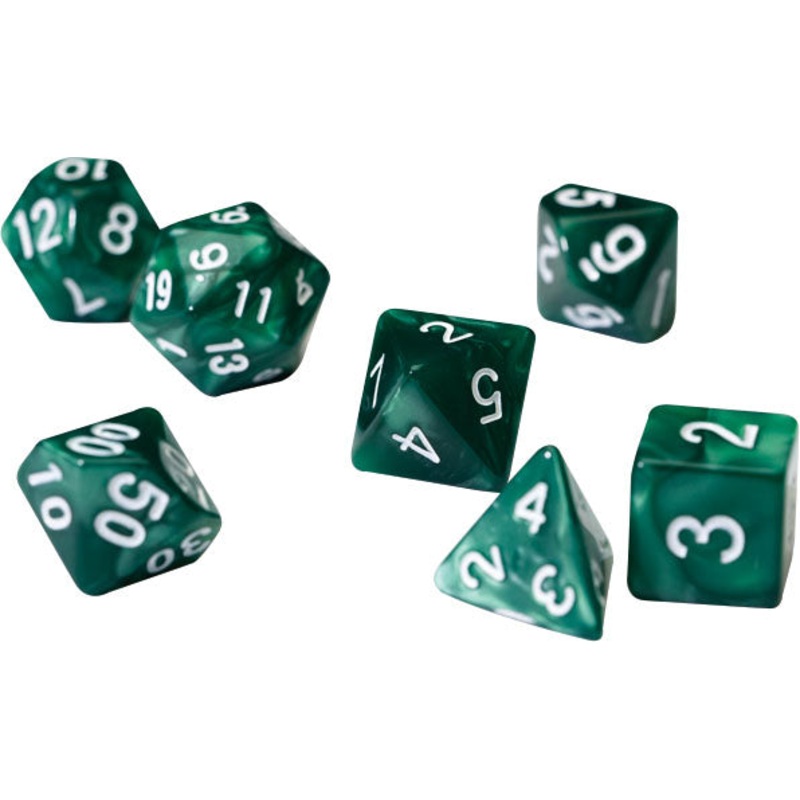 RPG Dice Set (7): Pearl Green Acrylic