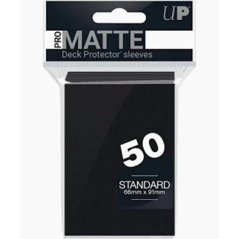 UltraPro Pro-Matte Standard Deck Protector Sleeves - 50ct - Black Matte