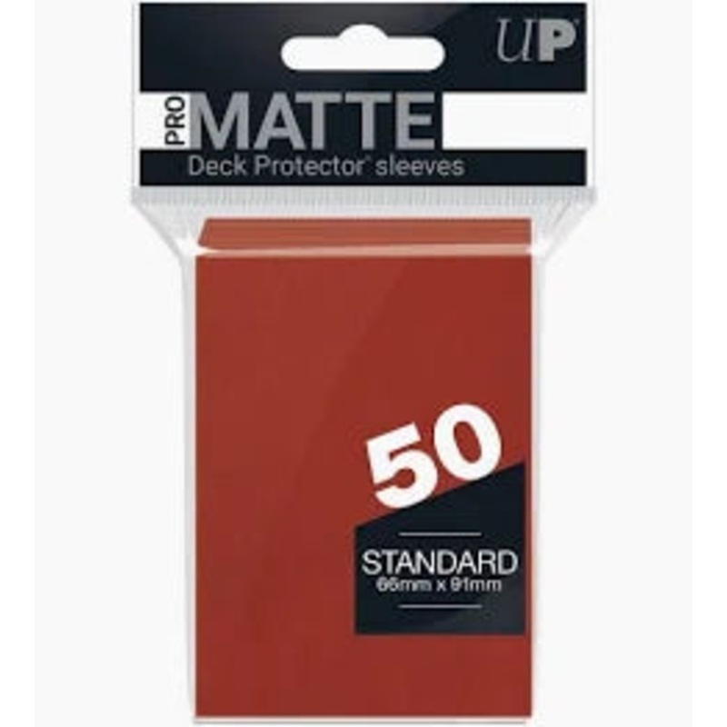 UltraPro Pro-Matte Standard Deck Protector Sleeves - 50ct - Red Matte